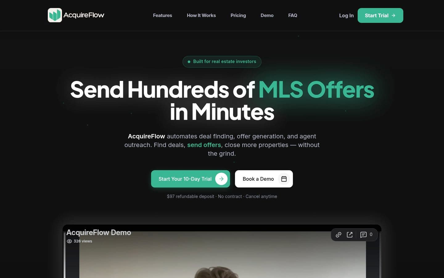 Auto-captured · Homepage (https://www.acquireflow.ai/)