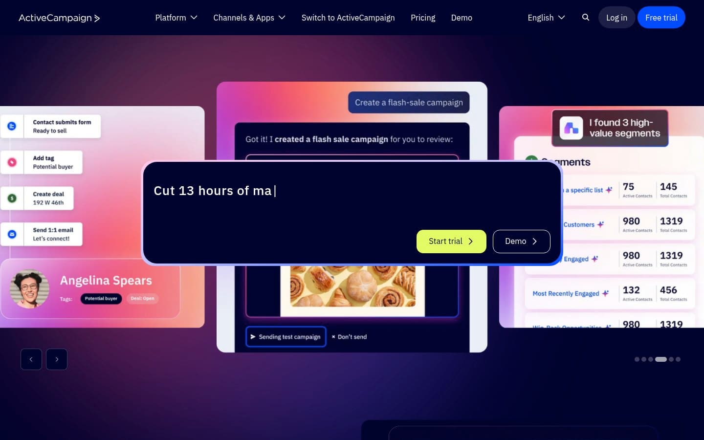 Auto-captured · Homepage (https://www.activecampaign.com/)
