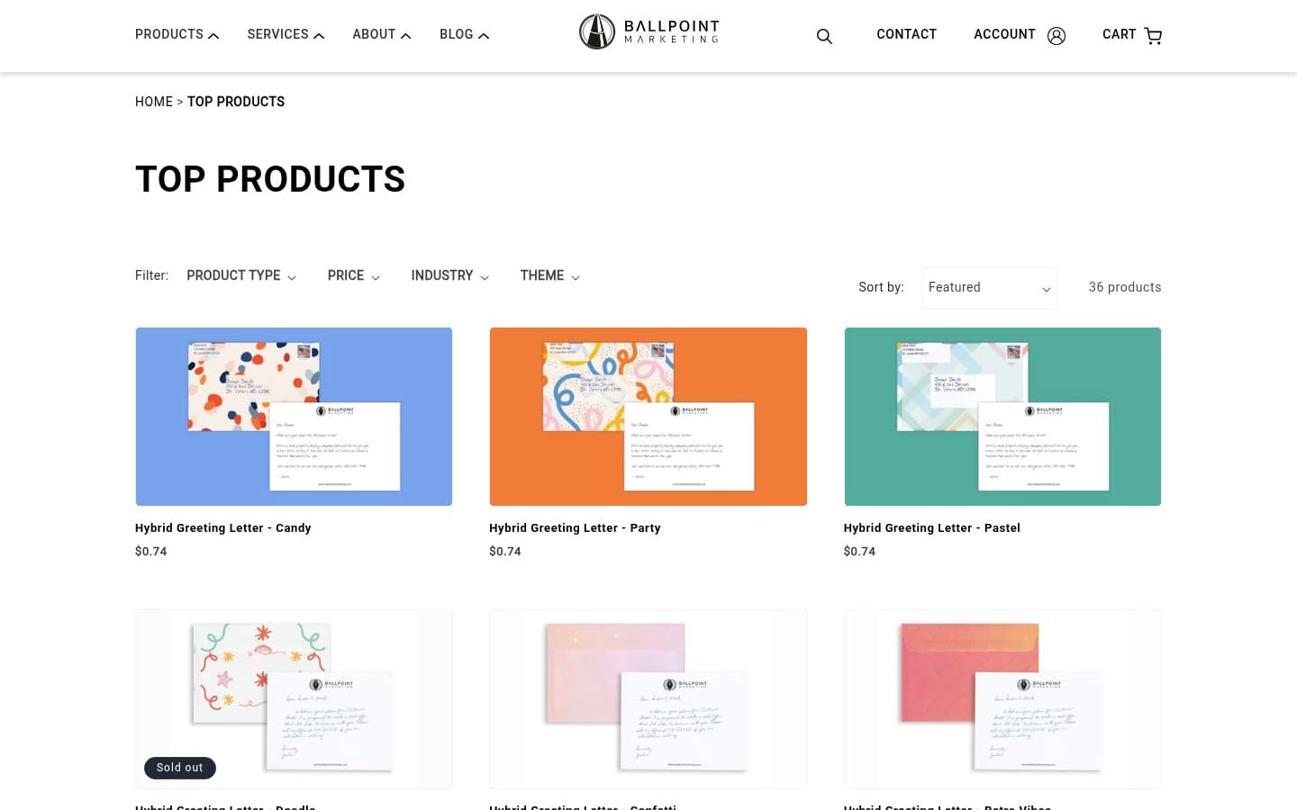 Auto-captured · Features (https://ballpointmarketing.com/collections/top-products)