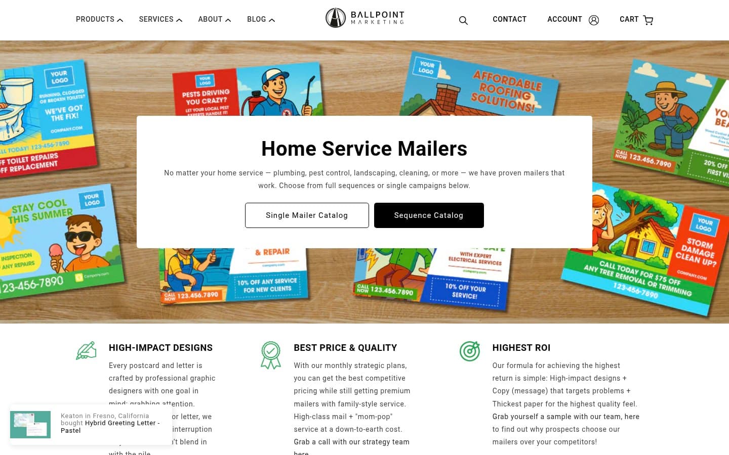 Auto-captured · Homepage (https://ballpointmarketing.com/)