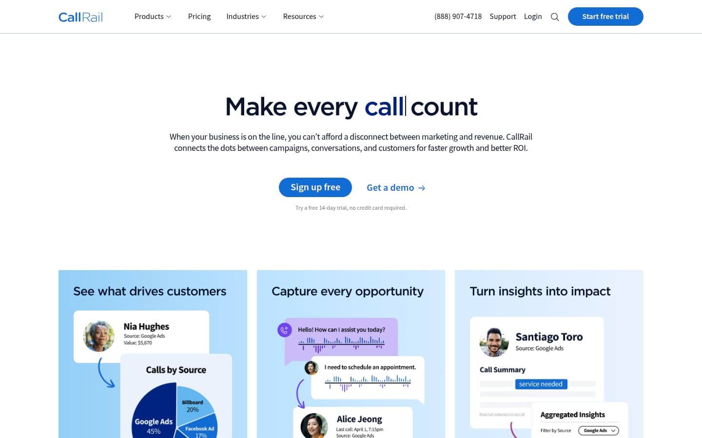 Auto-captured · Homepage (https://www.callrail.com/)
