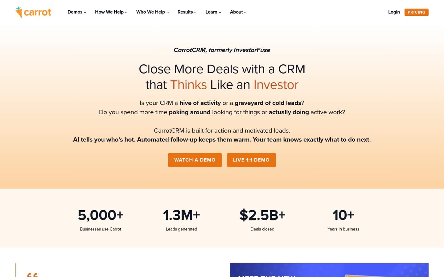 Auto-captured · Features (https://carrot.com/features/crm/)
