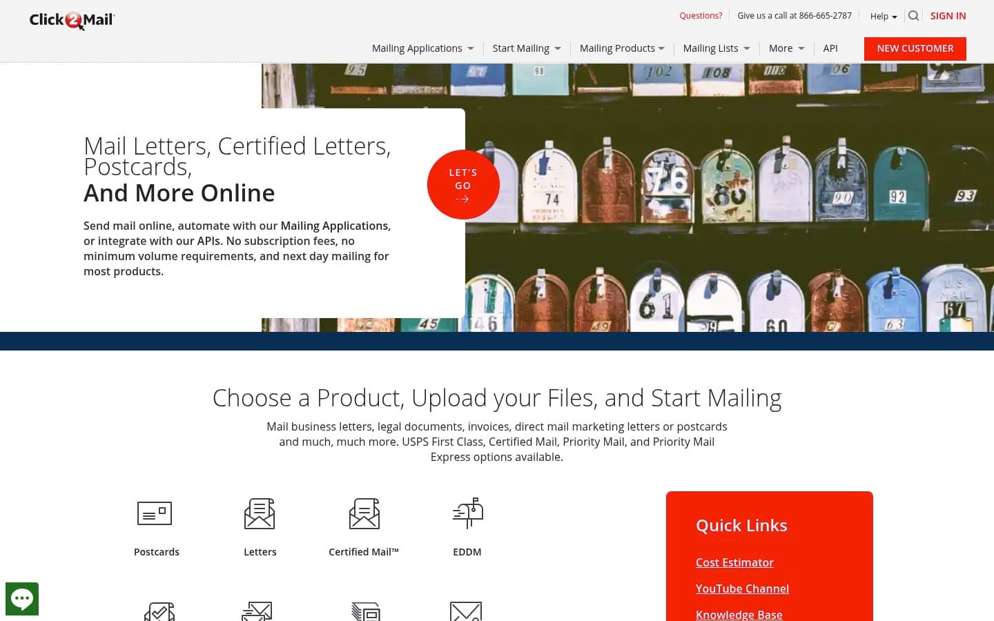 Auto-captured · Homepage (https://click2mail.com/)