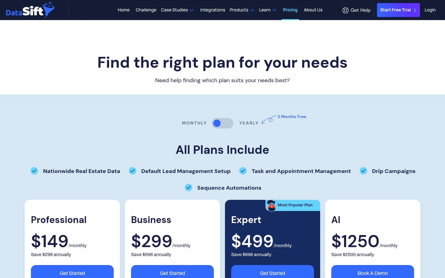 Auto-captured · Pricing (https://www.datasift.ai/pricing)