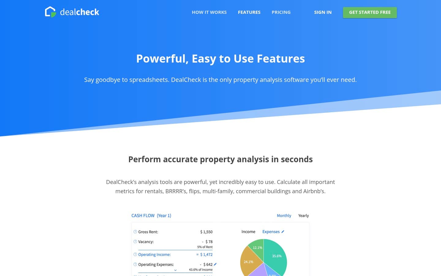 Auto-captured · Features (https://dealcheck.io/features/)
