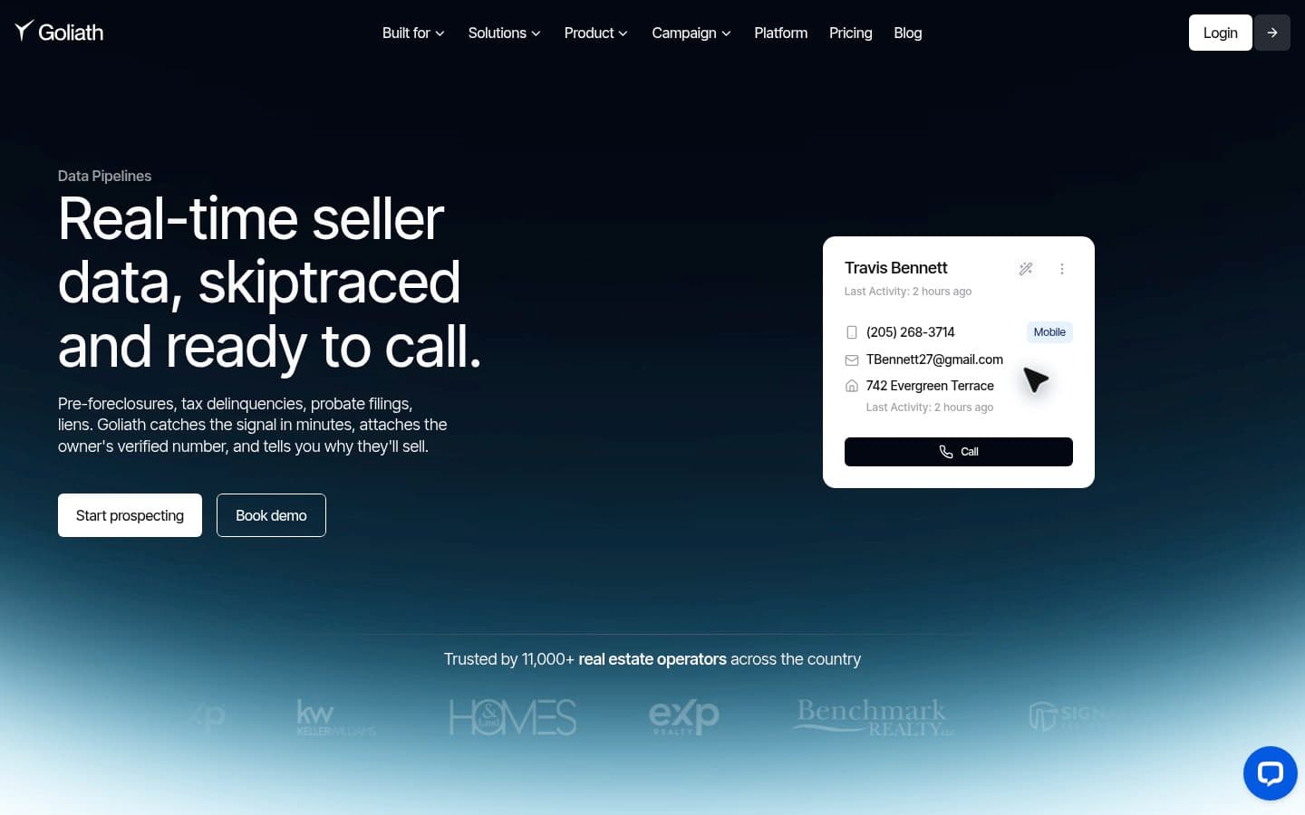 Auto-captured · Features (https://goliathdata.com/product/data-pipelines)