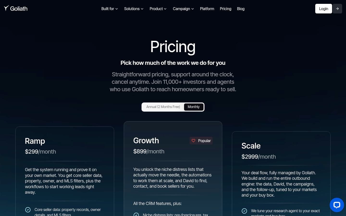 Auto-captured · Pricing (https://goliathdata.com/pricing)