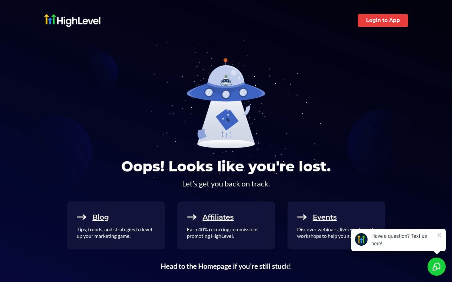 Auto-captured · Features (https://www.gohighlevel.com/404)