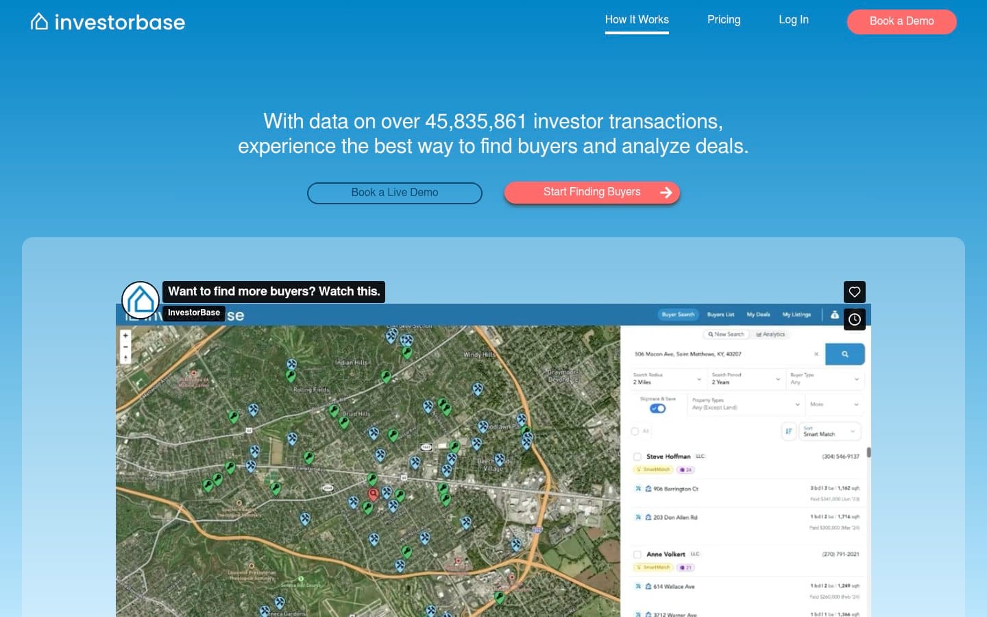 Auto-captured · Homepage (https://www.investorbase.com/discover)