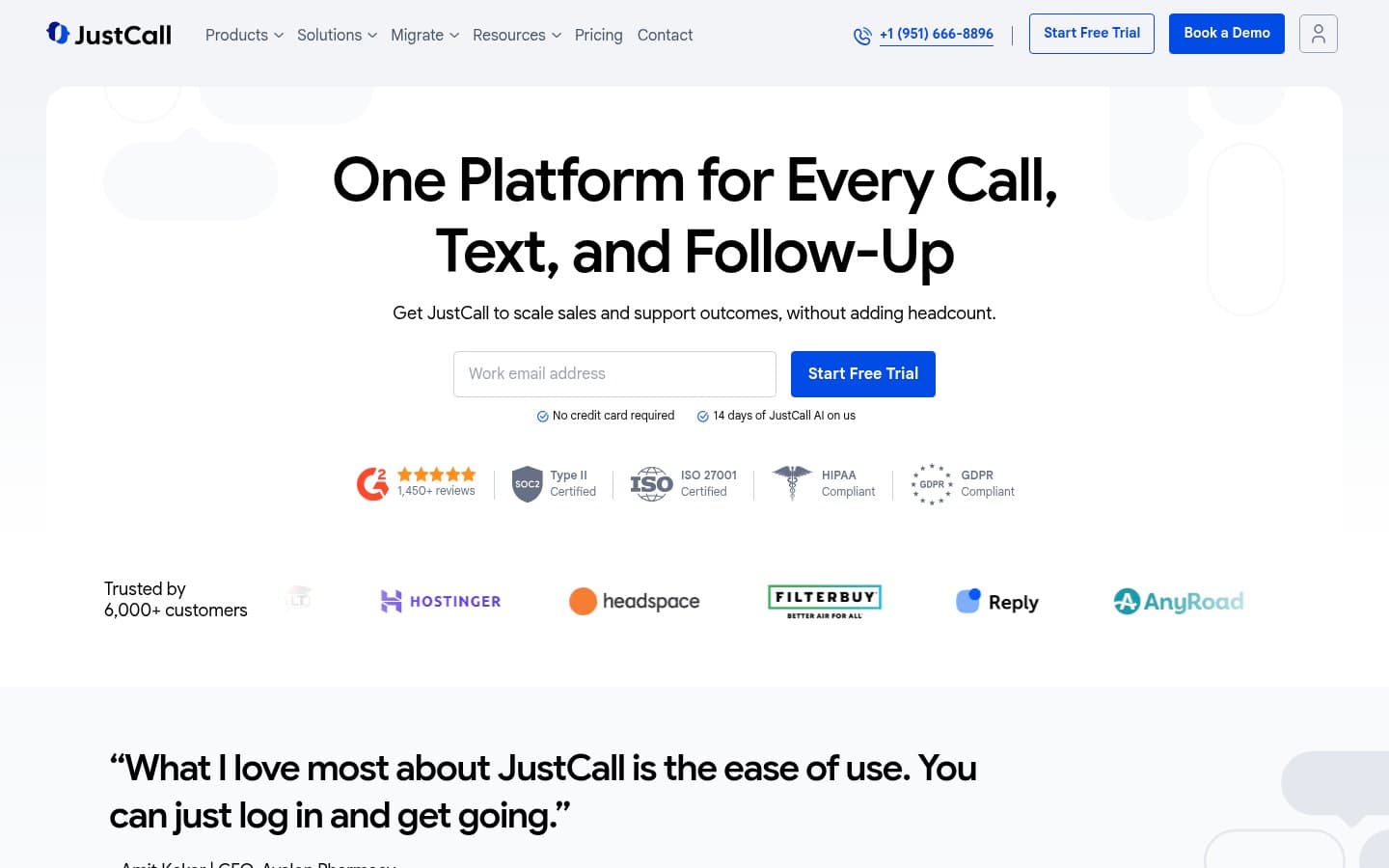 Auto-captured · Homepage (https://justcall.io/)