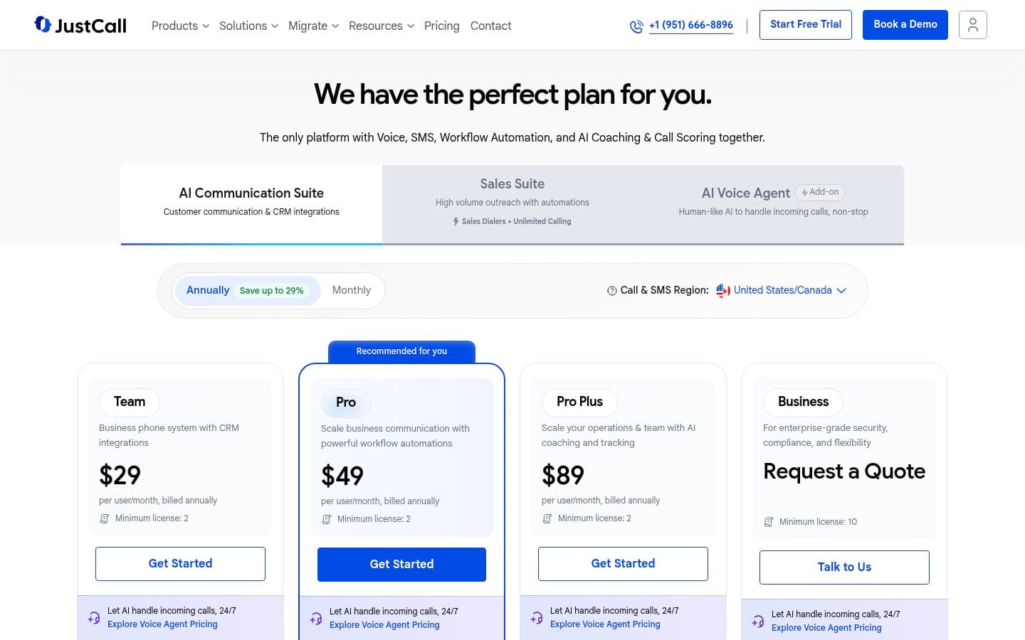 Auto-captured · Pricing (https://justcall.io/pricing/)