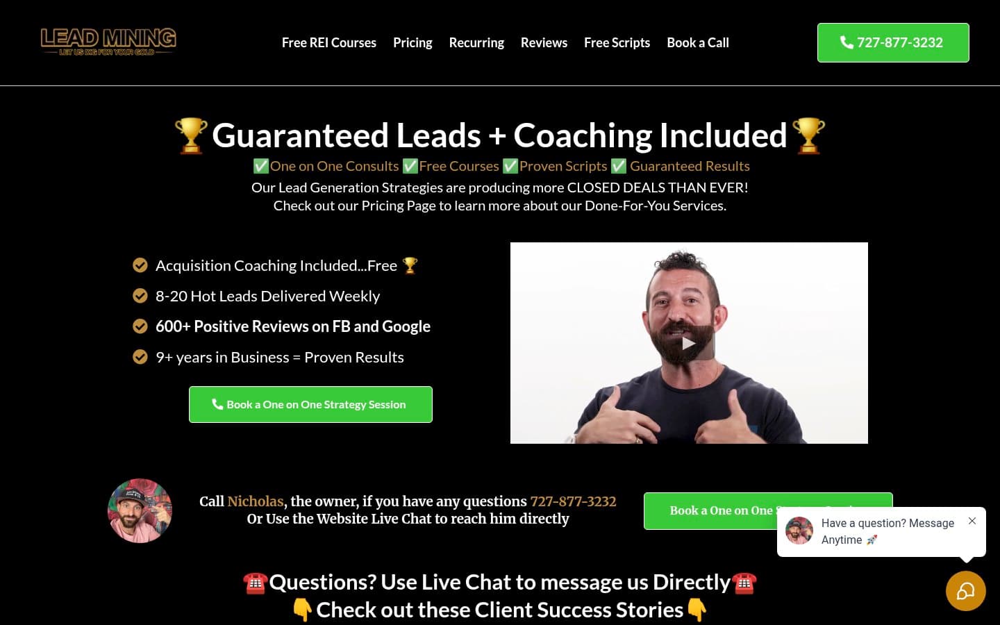 Auto-captured · Homepage (https://leadminingpros.com/)