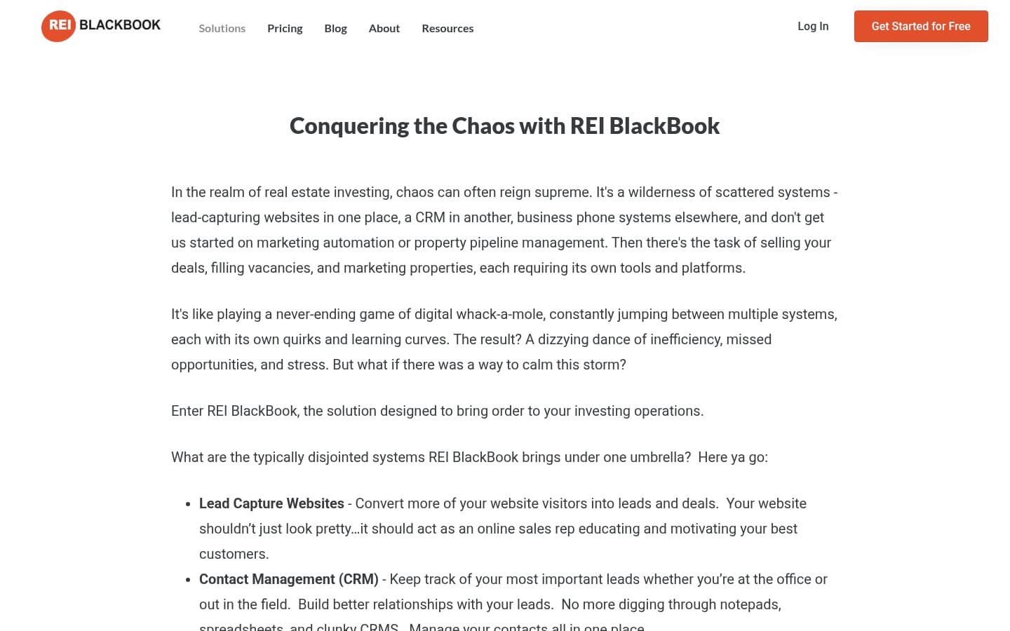 Auto-captured · Features (https://www.reiblackbook.com/solutions/)