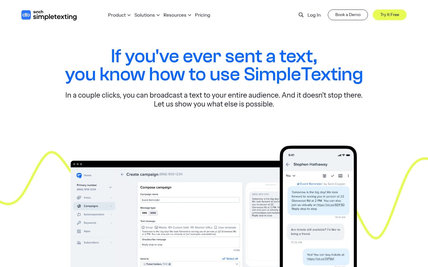 Auto-captured · Features (https://simpletexting.com/features/)