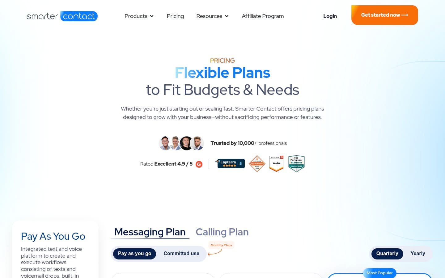 Auto-captured · Pricing (https://smartercontact.com/pricing/)
